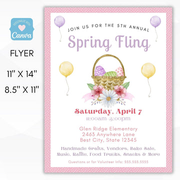 spring fling daddy daughter dance flyer set editable templates
